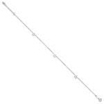14K White Gold Open Star 3-Station Plus Extender - Total Anklet - Image 2