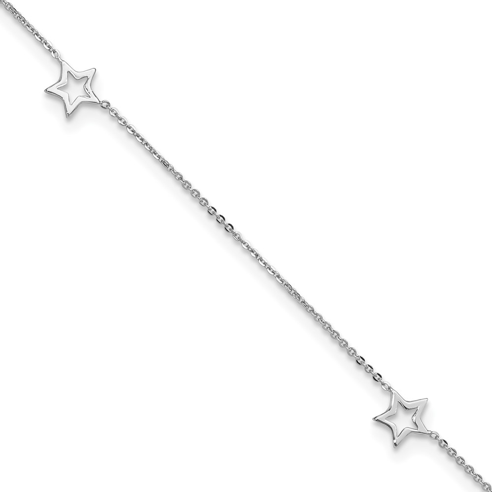 ANK200-9.jpg 14K White Gold Open Star 3-Station Plus Extender - Total Anklet - Image 1