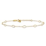 14k Textured Oval Shapes Plus Extender - Total Anklet - Image 3