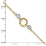 14k Two-tone Circle and Diamond-cut Beads Plus Bead Dangle Extender - Total Anklet - Image 5