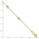 14K Two-tone Chain and Wavy Circles 6-Station Plus Extender - Total Anklet - Image 5