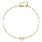 14K Textured and Polished Crescent Moon Plus Extender - Total Anklet - Image 5