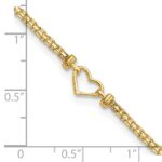 14k Polished Open Heart and Bismark Chain Anklet - Image 4