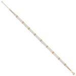 14k Tri-color 3-Strand Diamond-cut Beaded 9-Station Plus Extender - Total Anklet - Image 2