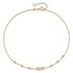 14K Infinity Symbol and Diamond-cut Beads Plus Extender - Total Anklet - Image 5