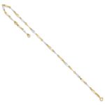 14k Two-Tone Polished Oval Twist Link Plus Extender - Total Anklet - Image 7