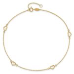 14K Open Hearts 4-Station Plus Extender - Total Anklet - Image 5