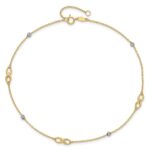 14K Two-Tone Diamond-cut Beads and Infinity Plus Extender - Total Anklet - Image 5