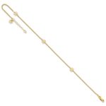 14K Flowers 3-Station with Flower Dangle Plus Extender - Total Anklet - Image 7