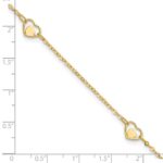 14K Polished Heart-in-Heart Links 3-Station Plus Extender - Total Anklet - Image 5