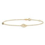 14k Leaf and Glass Eye Bead Plus Extender - Total Anklet - Image 3