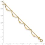 14K Diamond-cut Fancy Beaded Plus 1.Extender - Total 11.Anklet - Image 7