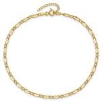 14K Polished Fancy Link Chain Plus Extender - Total Anklet - Image 4