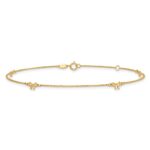 14k Polished Bows 4-station Plus Extender - Total Anklet - Image 3