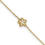 14K Polished Mother of Pearl Flower Plus Extender - Total Anklet