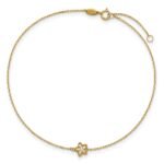 14K Polished Mother of Pearl Flower Plus Extender - Total Anklet - Image 4