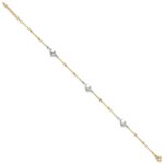 14K Two-tone Beads and Three Dolphins Plus Extender - Total Anklet - Image 2
