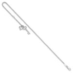 14k White Gold Cable Chain with Puffed Heart and Key Dangle Plus Extender - Total Anklet - Image 7