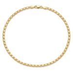 14k Polished Double-Sided Hearts Double Link Anklet - Image 5