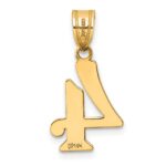 14k Polished Number 4 Pendant - Image 4