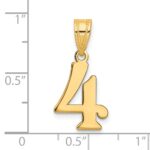 14k Polished Number 4 Pendant - Image 3