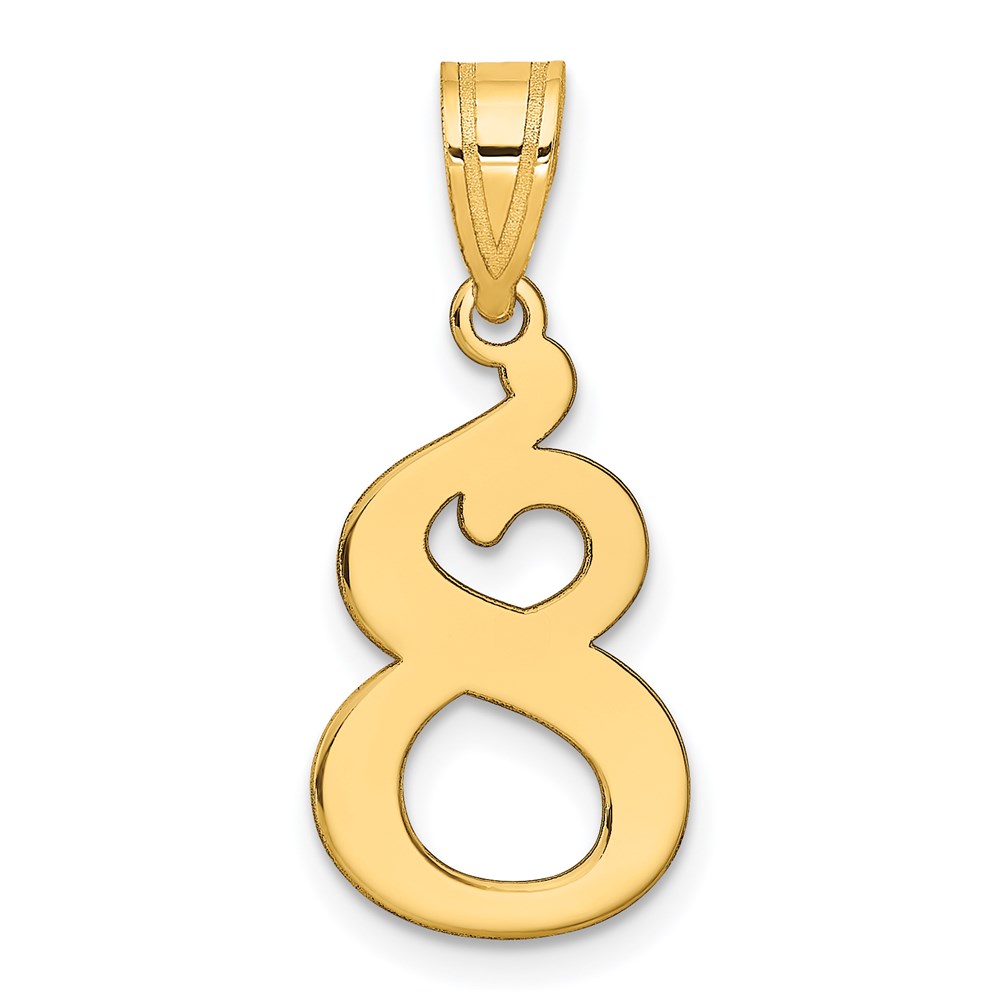 APN08.jpg 14k Polished Number 8 Pendant - Image 1