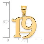 14k Polished Number 19 Pendant - Image 4