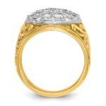 IBGoodman 10k Two-tone Men's Polished Filigree 2 Carat A Quality Diamond Cluster Ring - Image 2