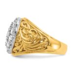 IBGoodman 10k Two-tone Men's Polished Filigree 2 Carat A Quality Diamond Cluster Ring - Image 3