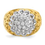 IBGoodman 14k Two-tone Men's Polished Filigree 1 Carat AA Quality Diamond Round Cluster Ring Mounting - Image 6