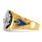 IBGoodman 10k Two-tone Men's Polished and Textured Blue Lodge Master Masonic Ring Mounting - Image 3