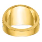 IBGoodman 10k Two-tone Men's Polished and Textured with Blue and Black Enamel Diamond Blue Lodge Master Masonic Ring - Image 5