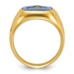 IBGoodman 14k Men's Polished and Grooved with Lab Created Sapphire Blue Lodge Master Masonic Ring - Image 2
