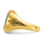 IBGoodman 14k Men's Polished and Grooved with Lab Created Sapphire Blue Lodge Master Masonic Ring - Image 3