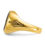 IBGoodman 14k Men's Polished and Grooved with Onyx Blue Lodge Master Masonic Ring - Image 3