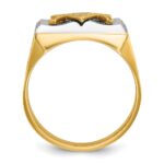 IBGoodman 10k Two-tone Men's Polished and Textured with Blue Enamel Blue Lodge Master Masonic Ring - Image 2