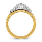 IBGoodman 14k Two-tone Men's Polished and Textured with Multi-color Enamel and Diamond 32nd Degree Scottish Rite Masonic Ring - Image 2