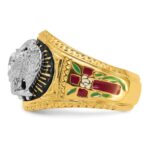 IBGoodman 14k Two-tone Men's Polished and Textured with Multi-color Enamel and Diamond 32nd Degree Scottish Rite Masonic Ring - Image 5