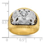 IBGoodman 14k Two-tone Men's Polished and Textured with Multi-color Enamel and Diamond 32nd Degree Scottish Rite Masonic Ring - Image 3