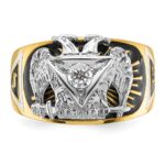 IBGoodman 14k Two-tone Men's Polished and Textured 32nd Degree Scottish Rite Masonic Ring Mounting - Image 4