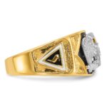 IBGoodman 14k Two-tone Men's Polished and Textured with Multi-color Enamel and Diamond 32nd Degree Scottish Rite Masonic Ring - Image 7