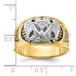IBGoodman 14k Two-tone Men's Polished and Textured 32nd Degree Scottish Rite Masonic Ring Mounting - Image 8