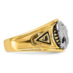 IBGoodman 14k Two-tone Men's Polished and Textured 32nd Degree Scottish Rite Masonic Ring Mounting - Image 7