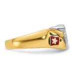 IBGoodman 14k Two-tone Men's Polished with Multi-color Enamel and Diamond Masonic Shriner's Ring - Image 7