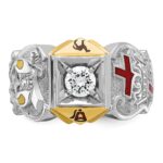 IBGoodman 10k Two-tone Men's Polished and Textured Knights Templar Masonic Shriner's Ring Mounting - Image 4
