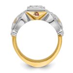 IBGoodman 14k Two-tone Men's Polished and Textured with Multi-color Enamel and Diamond Masonic Shriner's Ring - Image 2