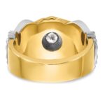 IBGoodman 14k Two-tone Men's Polished and Textured with Multi-color Enamel and Diamond Masonic Shriner's Ring - Image 5