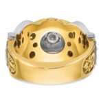 IBGoodman 14k Two-tone Men's Polished and Textured Double Eagle Masonic Shriner's Ring Mounting - Image 5