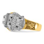 IBGoodman 14k Two-tone Men's Polished and Textured 32nd Degree Scottish Rite Masonic Ring Mounting - Image 3
