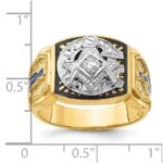 IBGoodman 14k Two-tone Men's Polished and Textured Blue Lodge Master Masonic Ring Mounting - Image 8